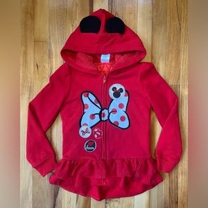 Girls Disney Minnie Mouse Ears Hoodie 7/8 🖤♥️
